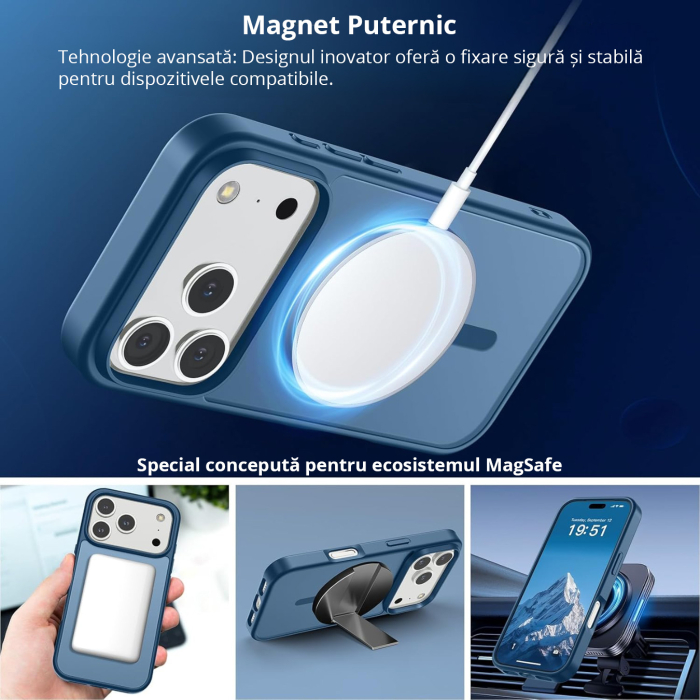 Husă pentru IPhone 17 PRO MAX, MagSafe, ultra slim, Antișoc, Blue [5]