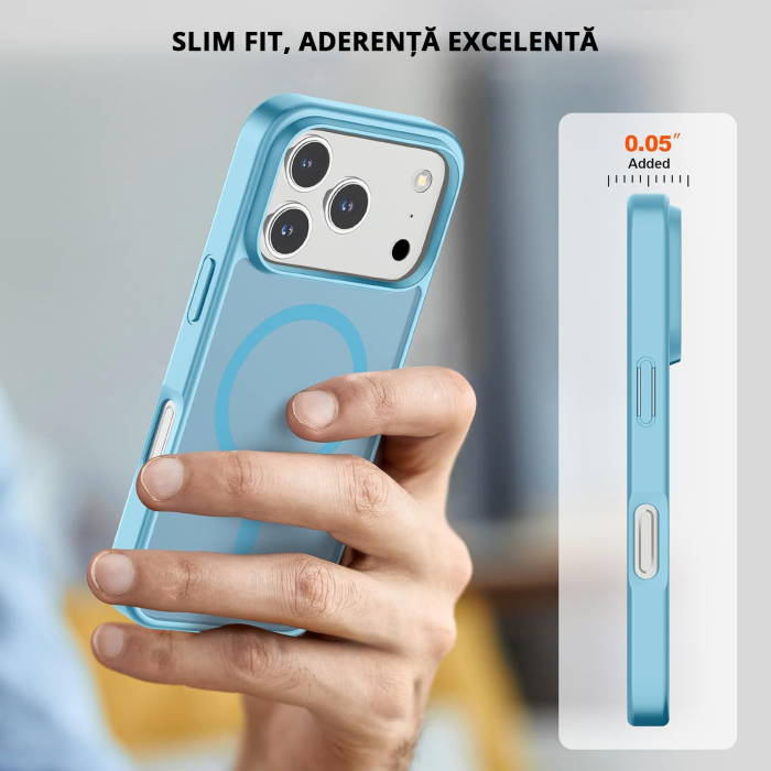 Husă pentru IPhone 17 PRO MAX, MagSafe, ultra slim, Antișoc, Light Blue [6]