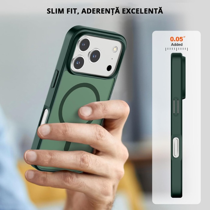 Husă pentru IPhone 17 PRO MAX, MagSafe, ultra slim, Antișoc, Verde [6]
