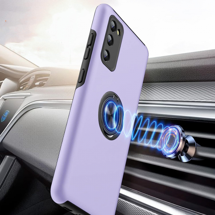 Husă pentru Samsung Galaxy S20 FE, inel multifuncțional 360°, Protecție Militară Antișoc, Purple [3]