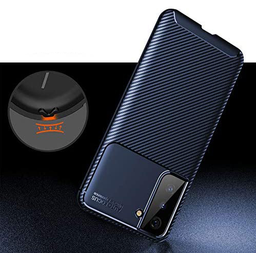 Husa pentru Samsung Galaxy S21 PLUS, fibra de carbon, Slim Antisoc, carcasa spate, Focus, Blue [5]