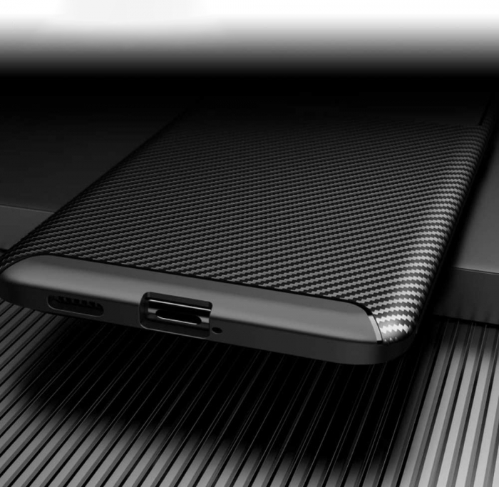 Husa pentru Samsung Galaxy S21 PLUS, fibra de carbon, Slim Antisoc, carcasa spate, Focus, Negru [5]