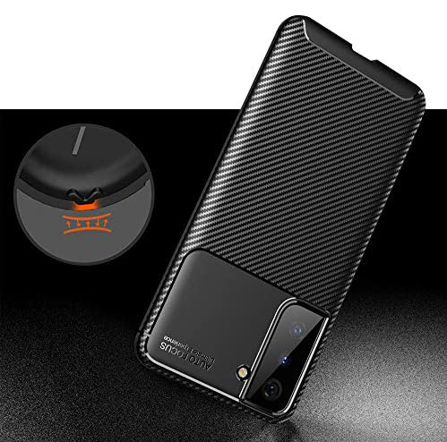 Husa pentru Samsung Galaxy S21 PLUS, fibra de carbon, Slim Antisoc, carcasa spate, Focus, Negru [6]