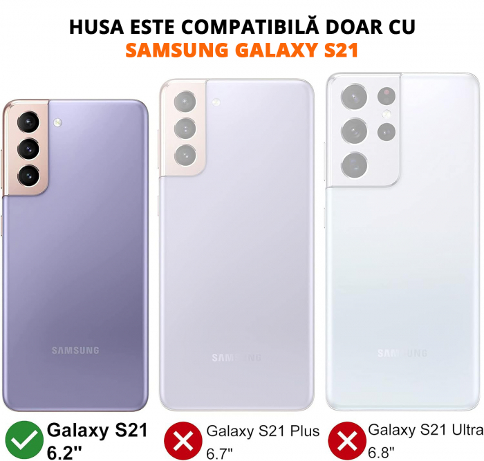 Husă pentru Samsung Galaxy S21, inel multifuncțional 360°, Protecție Militară Antișoc, Verde [2]