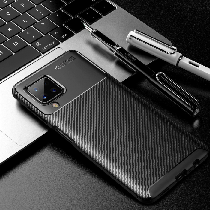 Husa pentru Samsung Galaxy S21 PLUS, fibra de carbon, Slim Antisoc, carcasa spate, Focus, Negru [3]