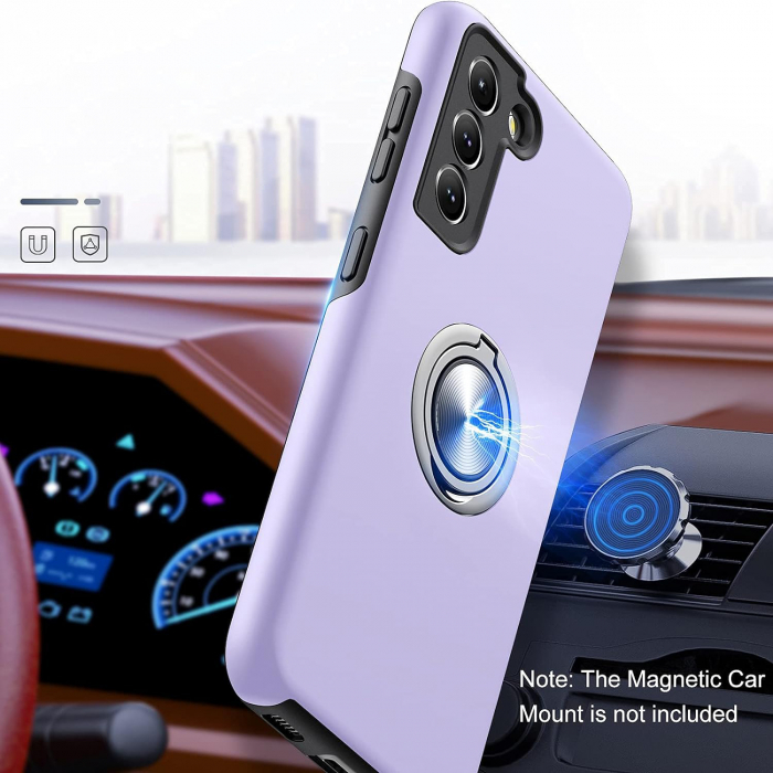 Husă pentru Samsung Galaxy S21 PLUS, inel multifuncțional 360°, Protecție Militară Antișoc, Purple [6]