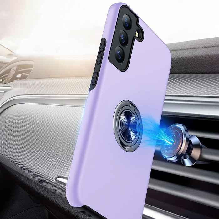 Husă pentru Samsung Galaxy S22, inel multifuncțional 360°, Protecție Militară Antișoc, Purple [3]