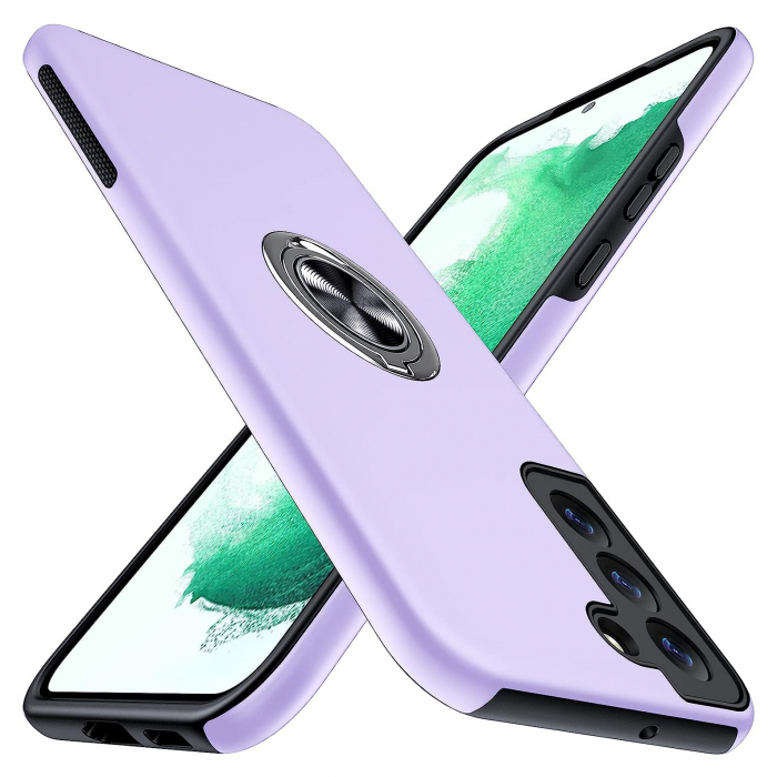 Husă pentru Samsung Galaxy S22 PLUS, inel multifuncțional 360°, Protecție Militară Antișoc, Purple [1]