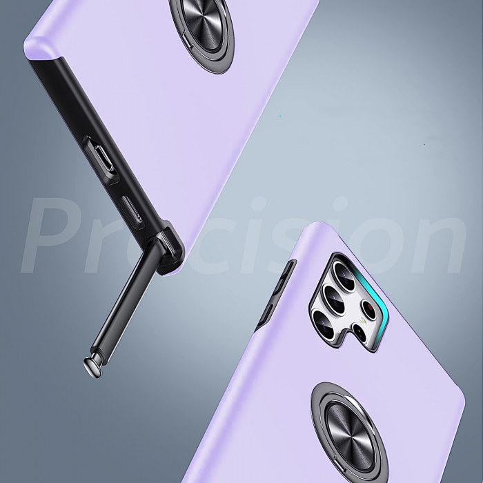 Husă pentru Samsung Galaxy S22 ULTRA, inel multifuncțional 360°, Protecție Militară Antișoc, Purple [8]