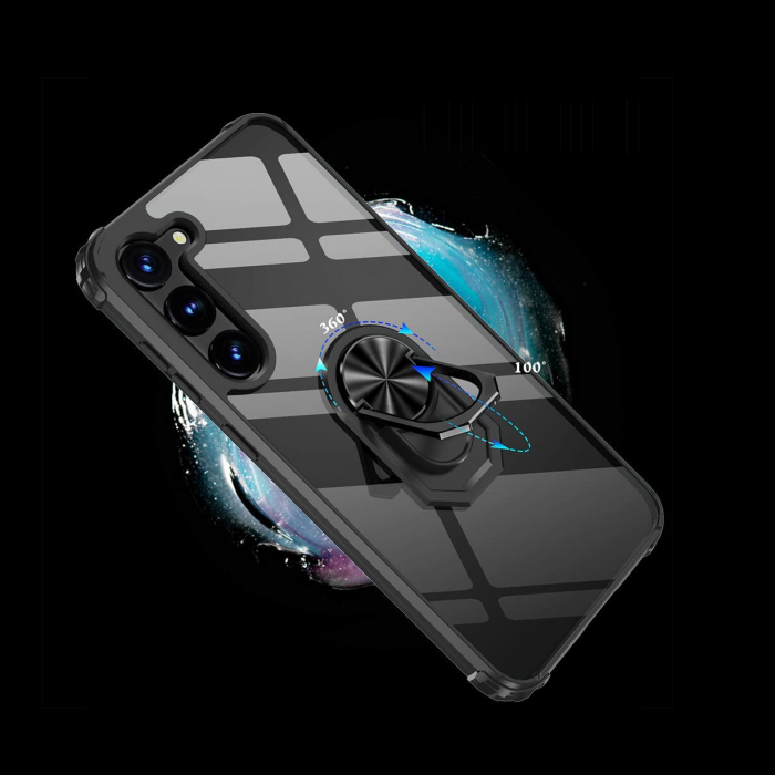 Husă pentru Samsung Galaxy S23 PLUS, Hybrid Antișoc, inel multifuncțional 360°, Negru [6]