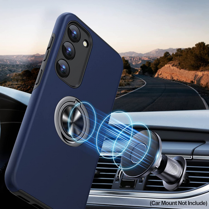 Husă pentru Samsung Galaxy S23 PLUS, inel multifuncțional 360°, Protecție Militară Antișoc, Blue [4]