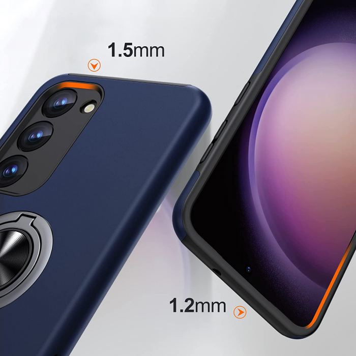 Husă pentru Samsung Galaxy S23 PLUS, inel multifuncțional 360°, Protecție Militară Antișoc, Blue [2]
