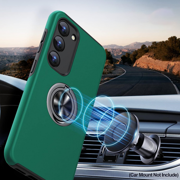Husă pentru Samsung Galaxy S23 PLUS, inel multifuncțional 360°, Protecție Militară Antișoc, Verde [4]