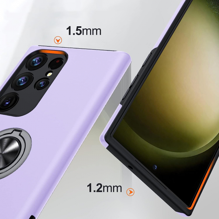 Husă pentru Samsung Galaxy S23 ULTRA, inel multifuncțional 360°, Protecție Militară Antișoc, Purple [2]