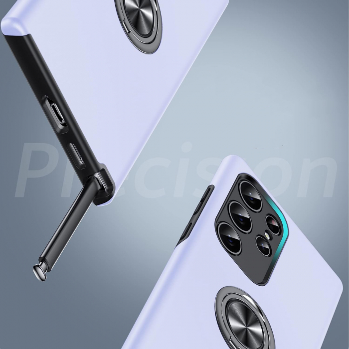 Husă pentru Samsung Galaxy S23 ULTRA, inel multifuncțional 360°, Protecție Militară Antișoc, Purple [7]