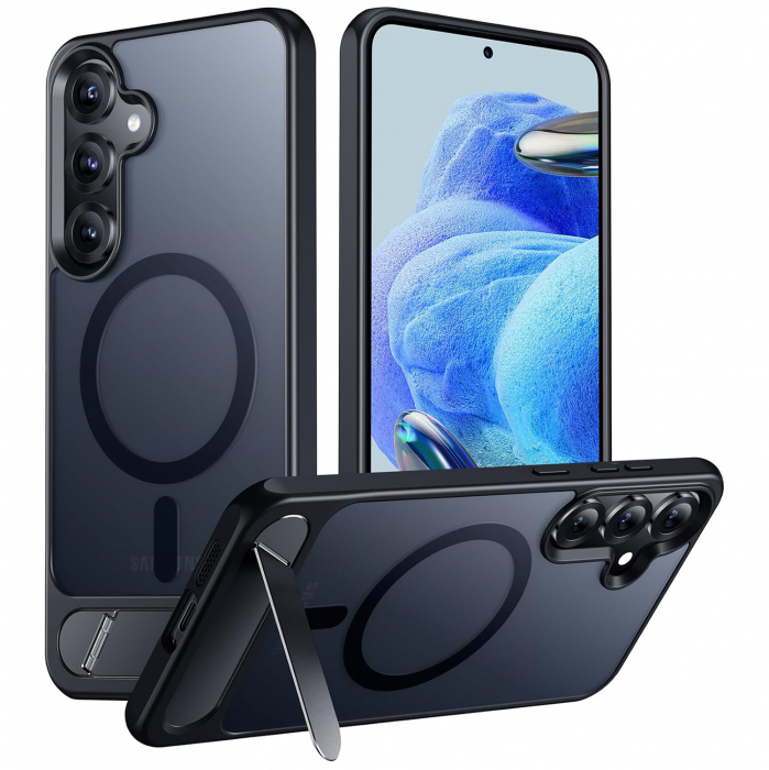Husă pentru Samsung Galaxy S24 PLUS, MagSafe, Protecție standard Militar, cu Suport Metalic Încorporat, Negru [1]