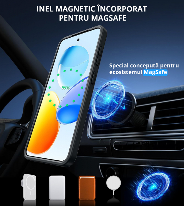 Husă pentru Samsung Galaxy S24 PLUS, MagSafe, ultra slim, Antișoc, Negru [5]