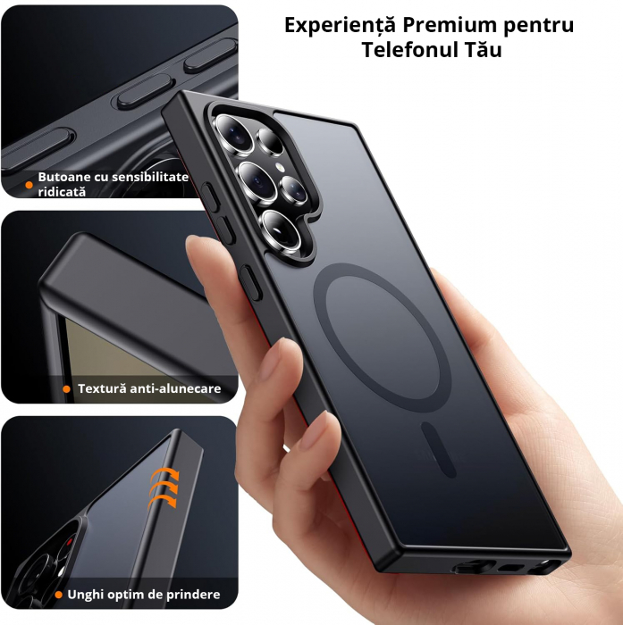 Husă pentru Samsung Galaxy S24 ULTRA, MagSafe, ultra slim, Antișoc, Negru [6]