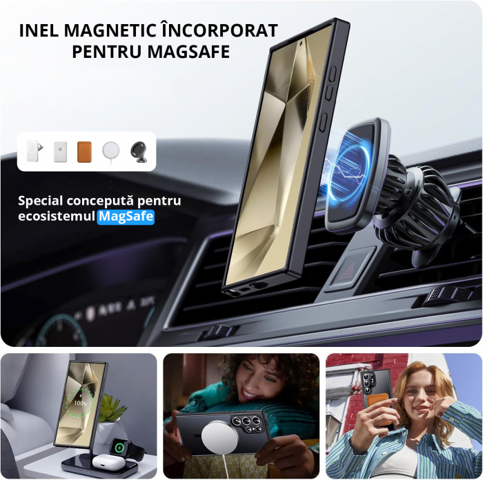 Husă pentru Samsung Galaxy S24 ULTRA, MagSafe, ultra slim, Antișoc, Negru [5]