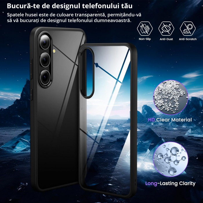 Husă pentru Samsung Galaxy S25 PLUS, ultra slim, Antișoc, Negru [5]
