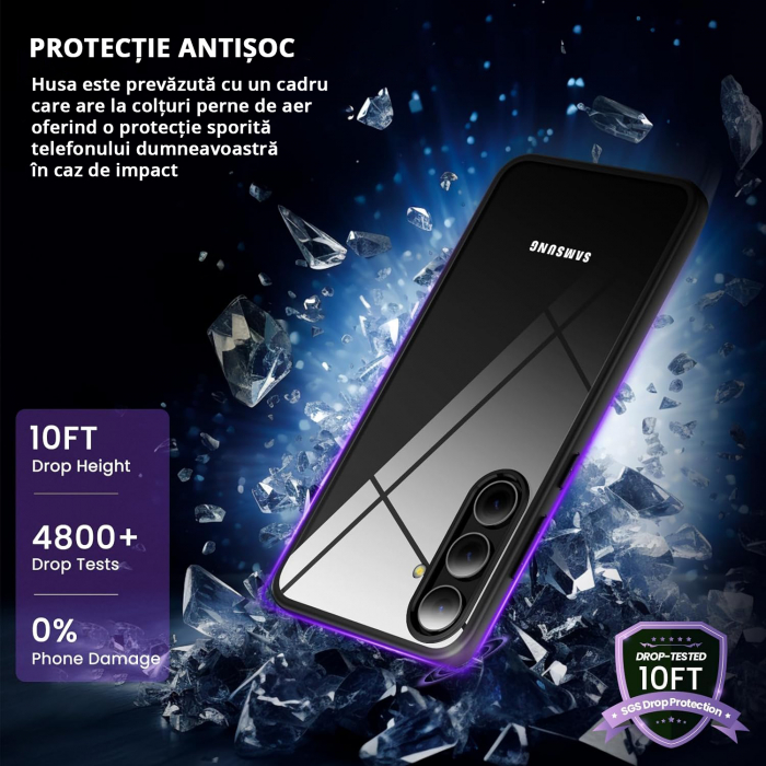 Husă pentru Samsung Galaxy S25 PLUS, ultra slim, Antișoc, Negru [4]