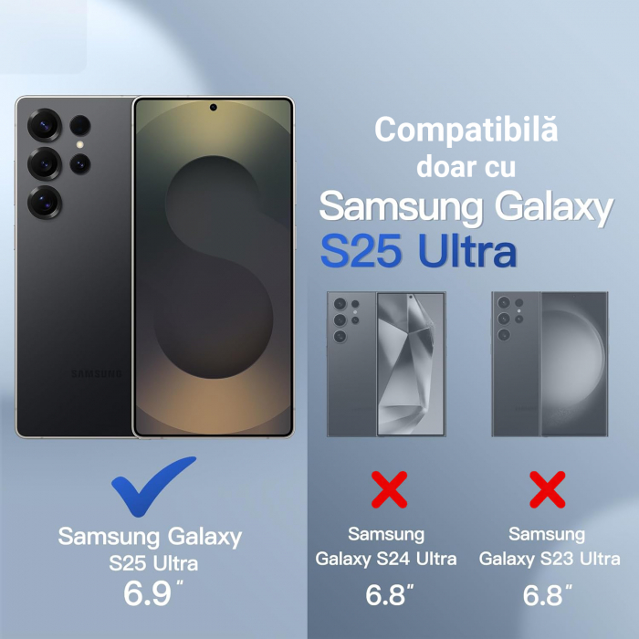 Husă pentru Samsung Galaxy S25 ULTRA, MagSafe, Protecție standard Militar, cu Suport Metalic Încorporat, Violet [2]