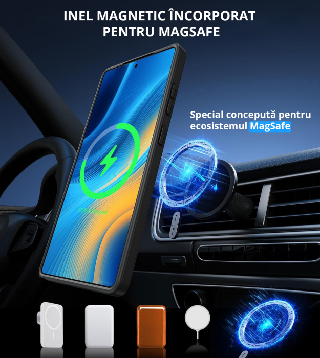 Husă pentru Samsung Galaxy S25 ULTRA, MagSafe, ultra slim, Antișoc, Negru [5]