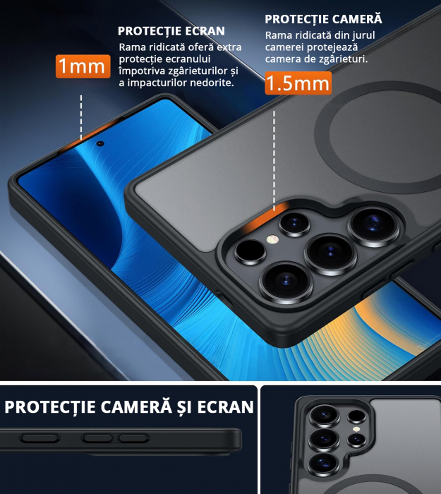 Husă pentru Samsung Galaxy S25 ULTRA, MagSafe, ultra slim, Antișoc, Negru [4]