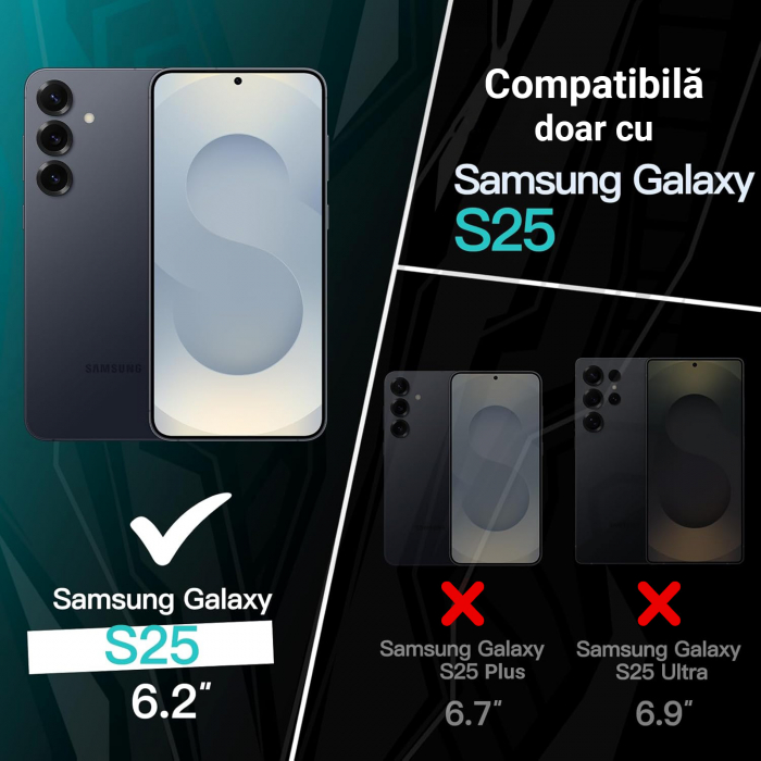 Husă pentru Samsung Galaxy S25, ultra slim, Antișoc, Negru [2]