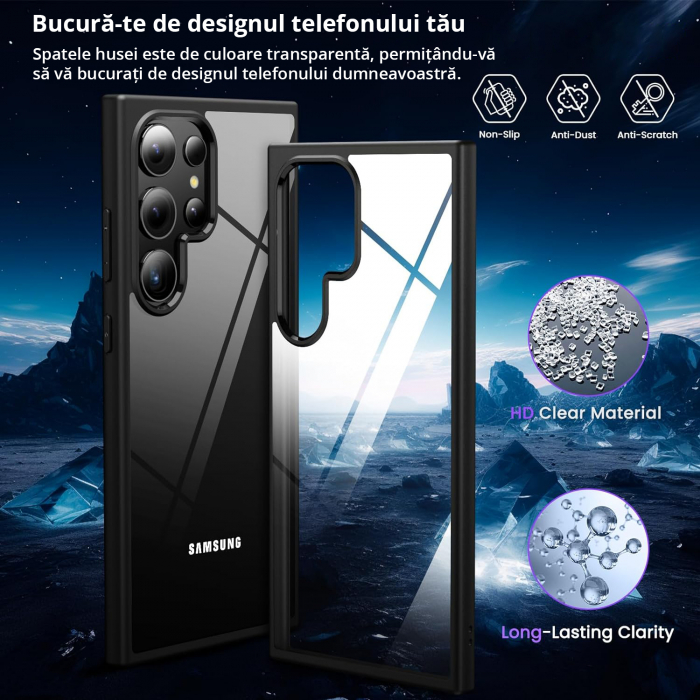 Husă pentru Samsung Galaxy S25 ULTRA, ultra slim, Antișoc, Negru [5]
