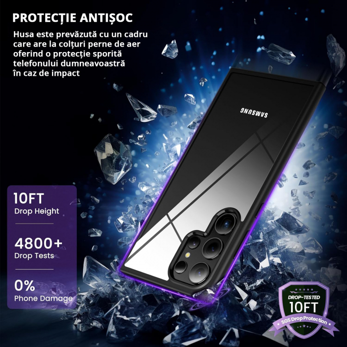 Husă pentru Samsung Galaxy S25 ULTRA, ultra slim, Antișoc, Negru [4]