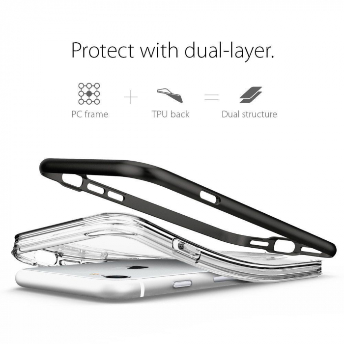 Husa protectie Iphone 7 Plus cu Kickstand magnetic, Transparenta / Rose-gold [4]