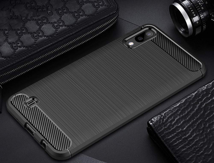 Husa Samsung Galaxy A10, Slim Armor Carbon, carcasa spate Antisoc, Negru [4]