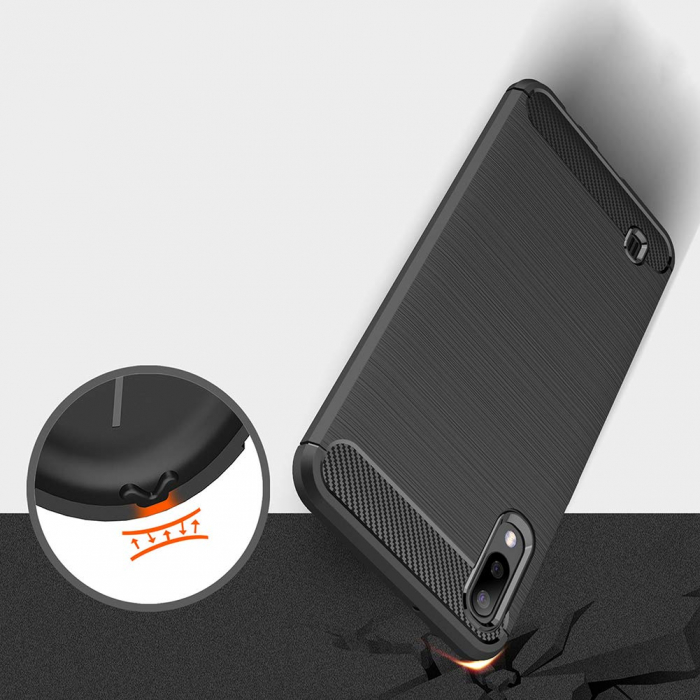Husa Samsung Galaxy A10, Slim Armor Carbon, carcasa spate Antisoc, Negru [5]