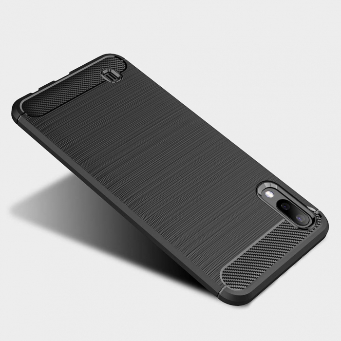 Husa Samsung Galaxy A10, Slim Armor Carbon, carcasa spate Antisoc, Negru [2]