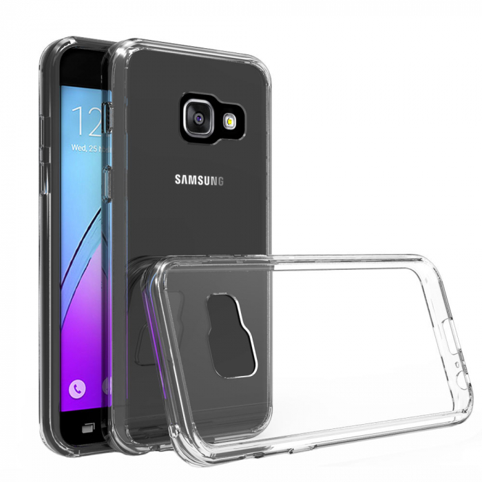 Husa Samsung Galaxy A5 2017, Hybrid Antisoc, carcasa spate PC cu cadru, Transparent [1]