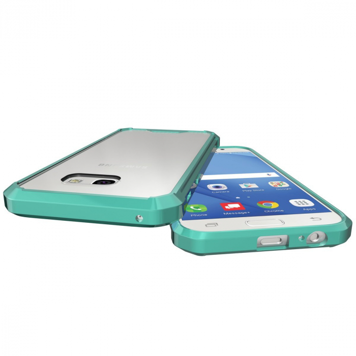 Husa Samsung Galaxy A5 2017, Hybrid Antisoc, carcasa spate PC transparenta cu cadru, Verde [4]
