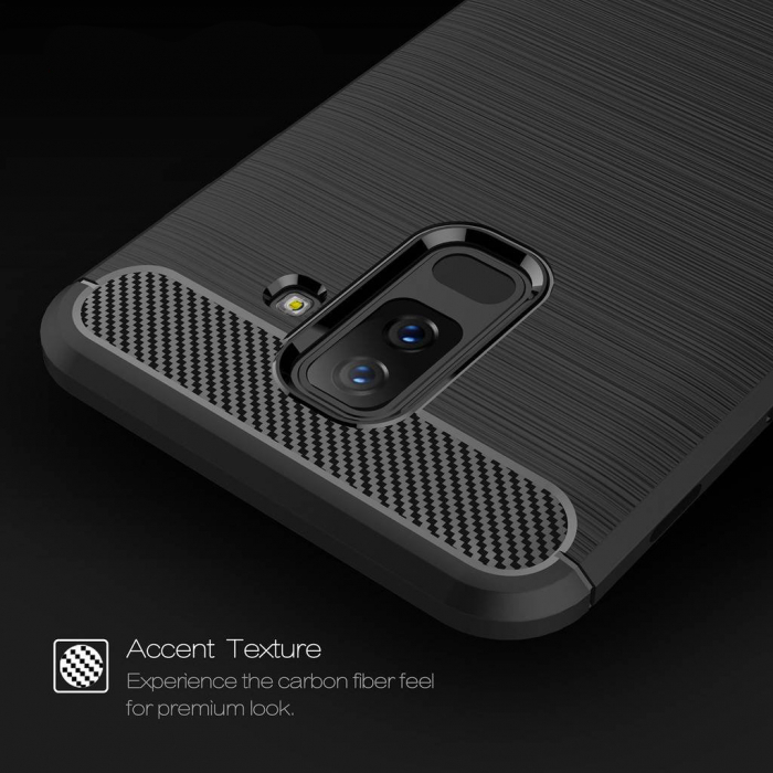 Husa Samsung Galaxy A6 (2018), Slim Armor Carbon, carcasa spate Antisoc, Negru [2]