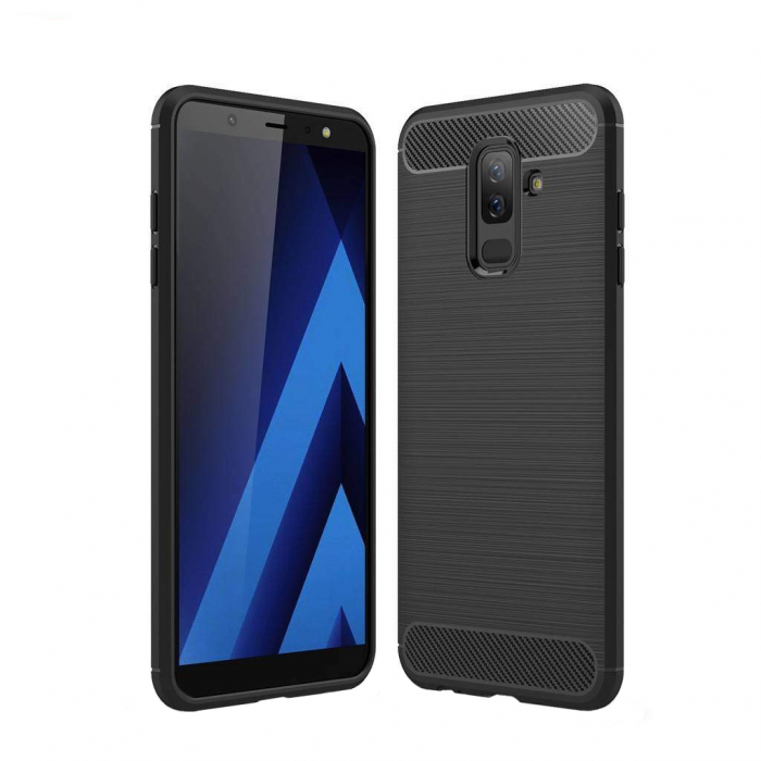 Husa Samsung Galaxy A6 (2018), Slim Armor Carbon, carcasa spate Antisoc, Negru [1]