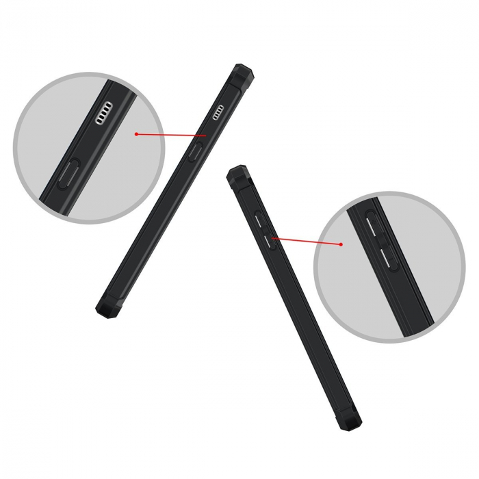 Husa Samsung Galaxy A8 2018, Hybrid Antisoc, carcasa spate PC transparenta cu cadru, Negru [3]