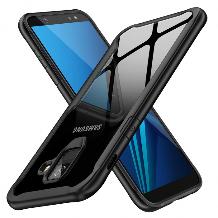 Husa Samsung Galaxy A8 2018, Hybrid Antisoc, carcasa spate, slim, hardcase, Negru [5]