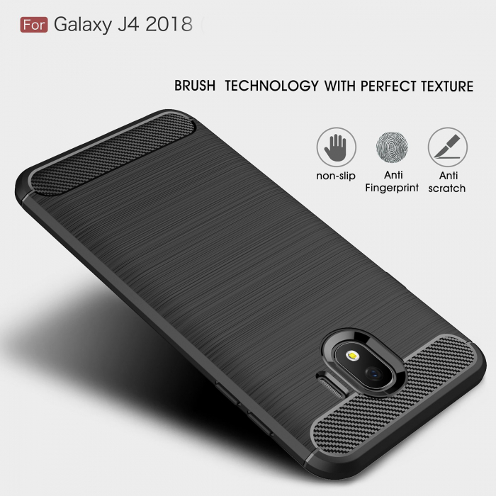Husa Samsung Galaxy J4 2018, Slim Armor Carbon, carcasa spate Antisoc, Negru [5]