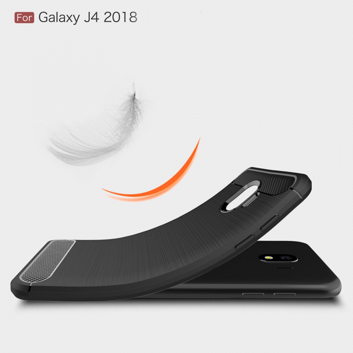 Husa Samsung Galaxy J4 2018, Slim Armor Carbon, carcasa spate Antisoc, Negru [4]