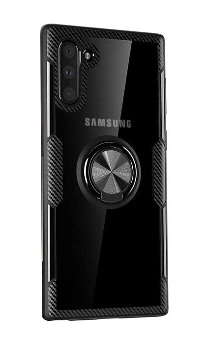 Husa Samsung Galaxy Note 10, Hybrid Antisoc, carcasa cu inel rotativ 360 si Kickstand, Negru [1]