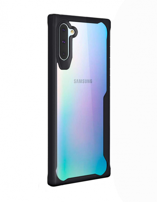 Husa Samsung Galaxy Note 10, Hybrid Antisoc, carcasa spate PC cu cadru TPU dur, Negru [5]