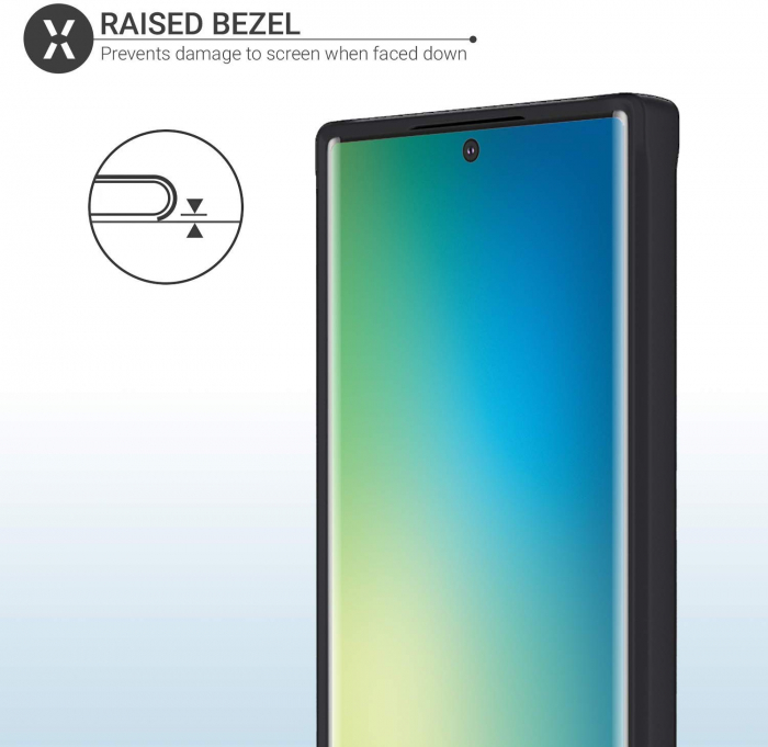 Husa Samsung Galaxy Note 10, Hybrid Antisoc, carcasa spate PC cu cadru TPU dur, Negru [3]