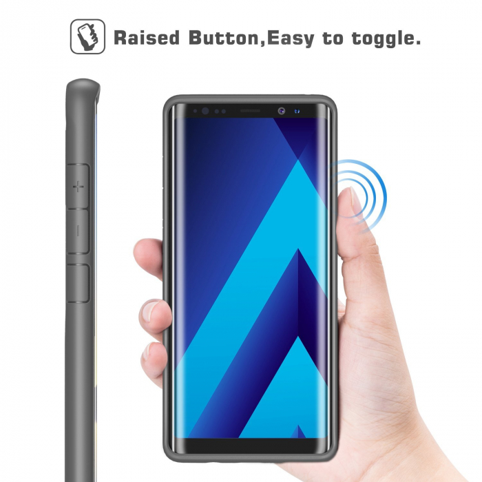 Husa Samsung Galaxy Note 8, Hybrid Antisoc, carcasa spate, slim, hardcase, Gri [2]