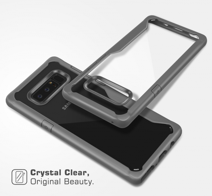 Husa Samsung Galaxy Note 8, Hybrid Antisoc, carcasa spate, slim, hardcase, Gri [3]