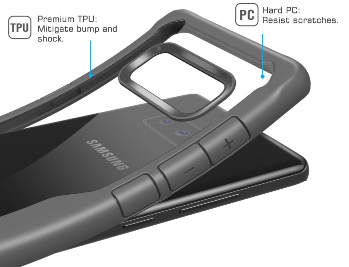 Husa Samsung Galaxy Note 8, Hybrid Antisoc, carcasa spate, slim, hardcase, Gri [6]