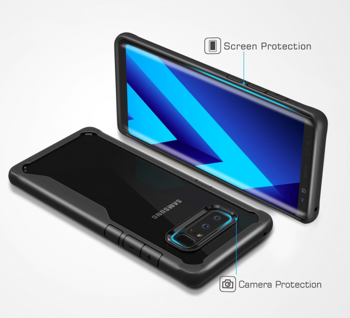Husa Samsung Galaxy Note 8, Hybrid Antisoc, carcasa spate, slim, hardcase, Negru [3]